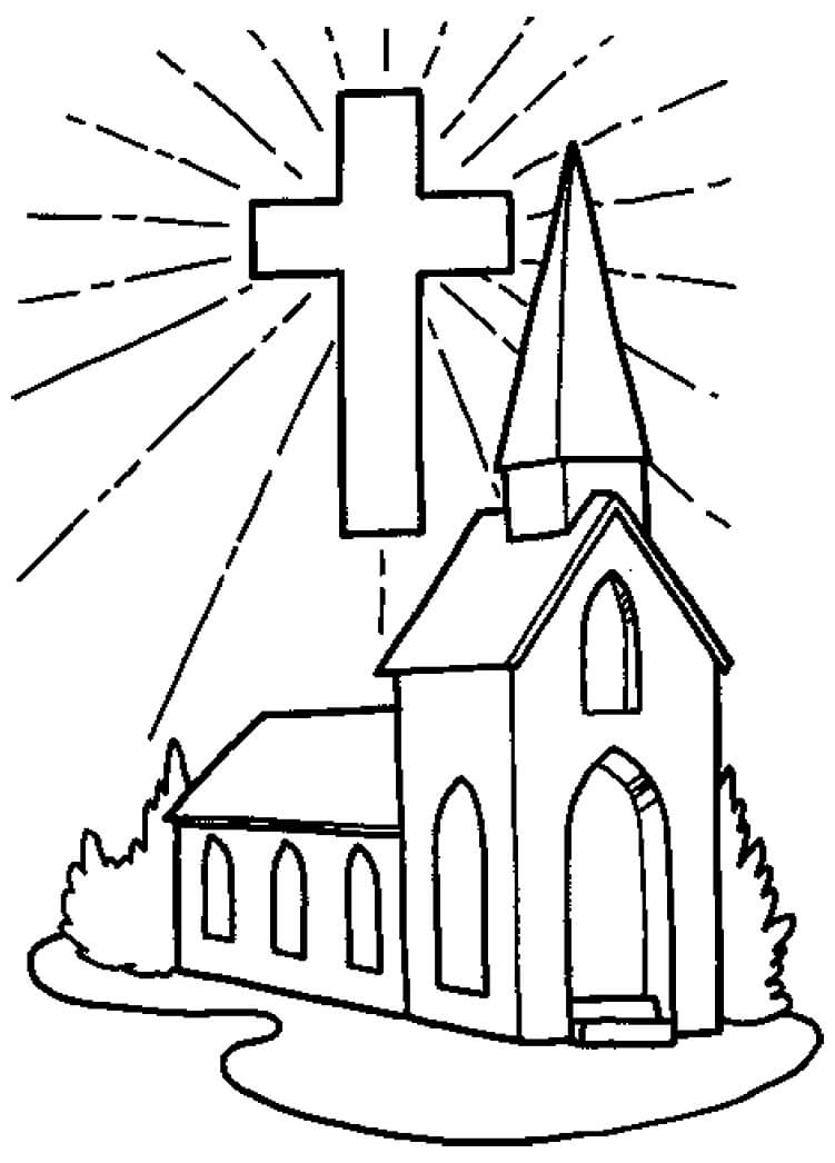 Dibujo de Iglesia de Dibujo para Colorear