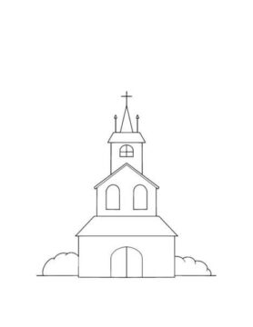 Dibujo de Mi Iglesia para Colorear