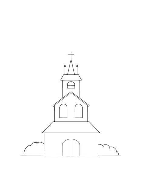 Dibujo de Mi Iglesia para Colorear