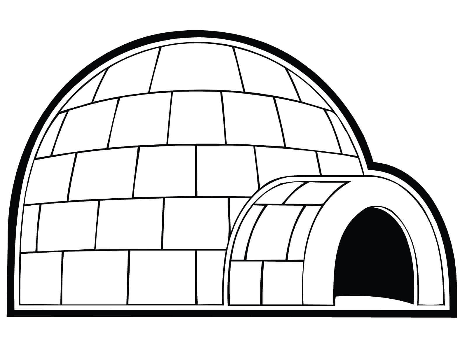 Dibujo de Bonito Iglu para Colorear