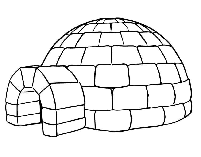 Dibujo de Fácil Iglu para Colorear