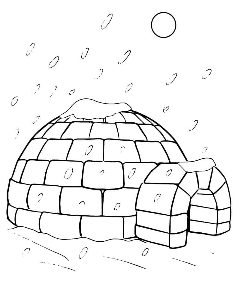 Dibujo de Iglu Gratis para Colorear