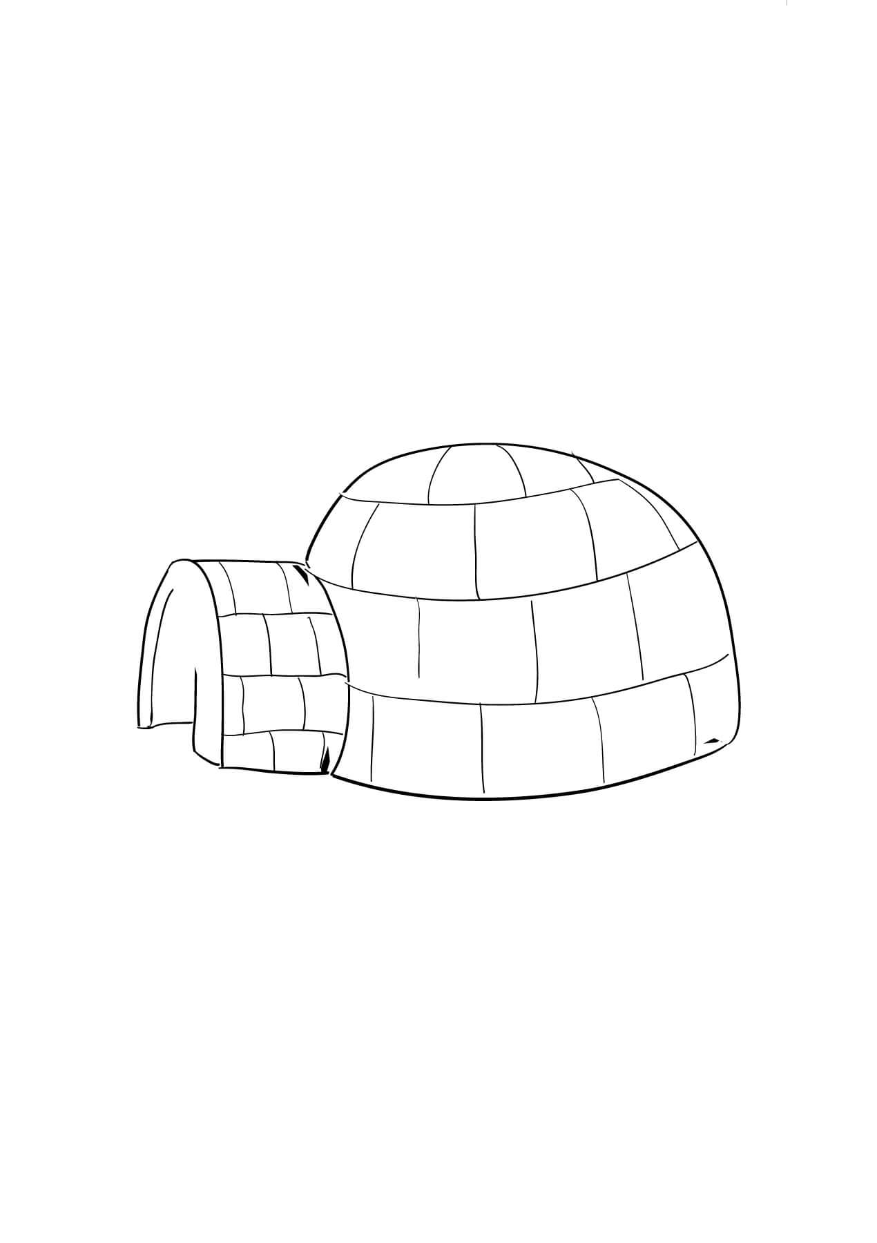 Dibujo de Iglu Imprimible para Colorear