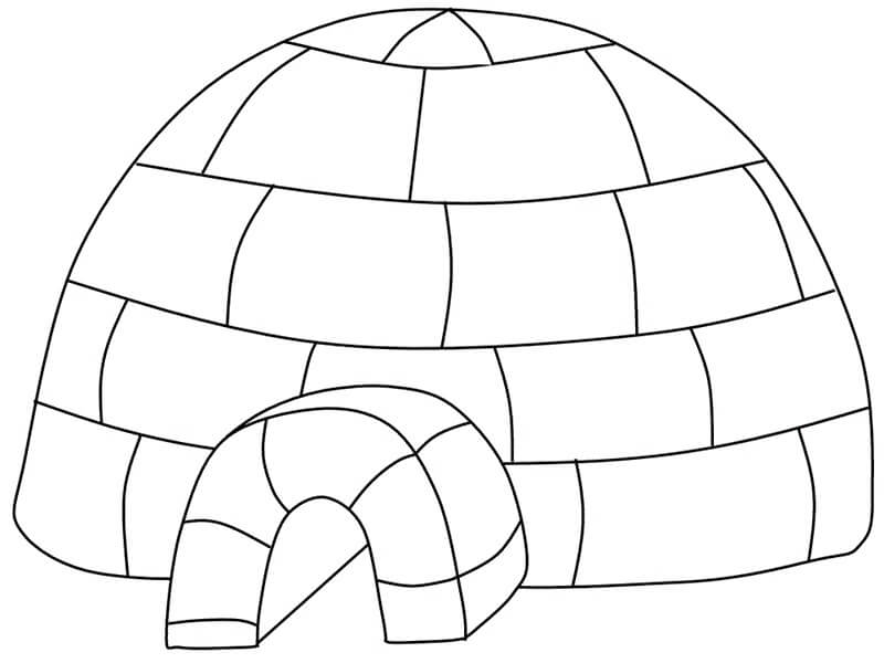 Dibujo de Iglu Sencillo para Colorear