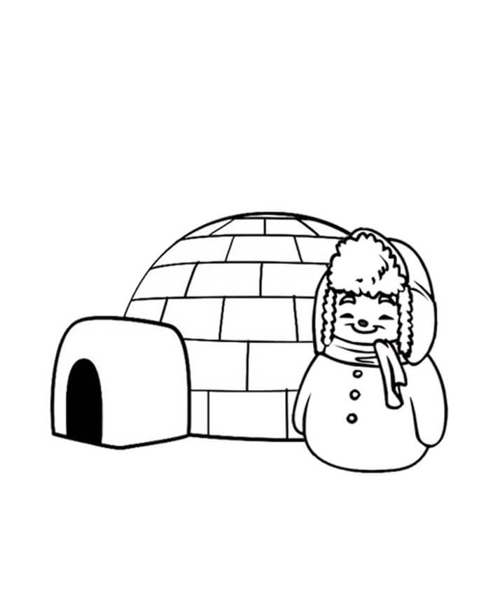 Dibujo de Viviendo en un Iglu para Colorear