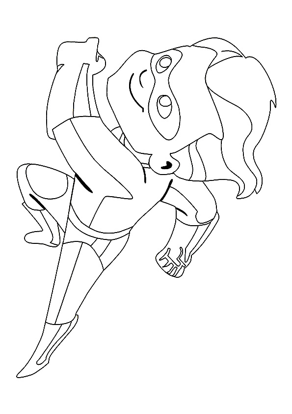 Dibujo de El Dash Parr Corriendo a Toda Velocidad para Colorear