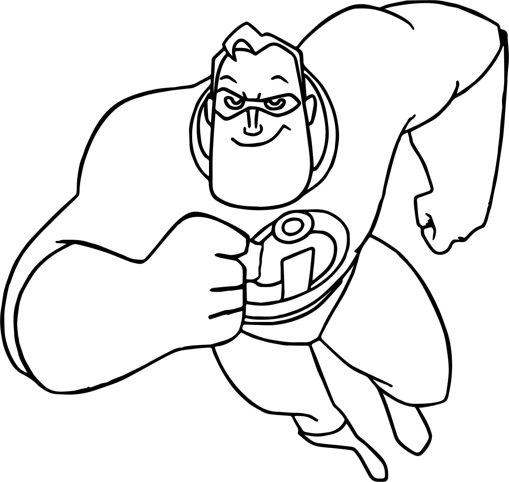 Dibujo de Fuerte Sr Increible para Colorear