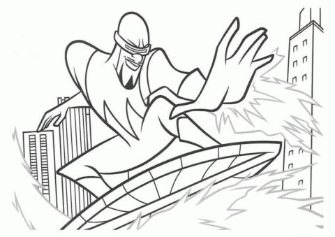 Dibujo de Hombre de Hielo de los Increibles para Colorear