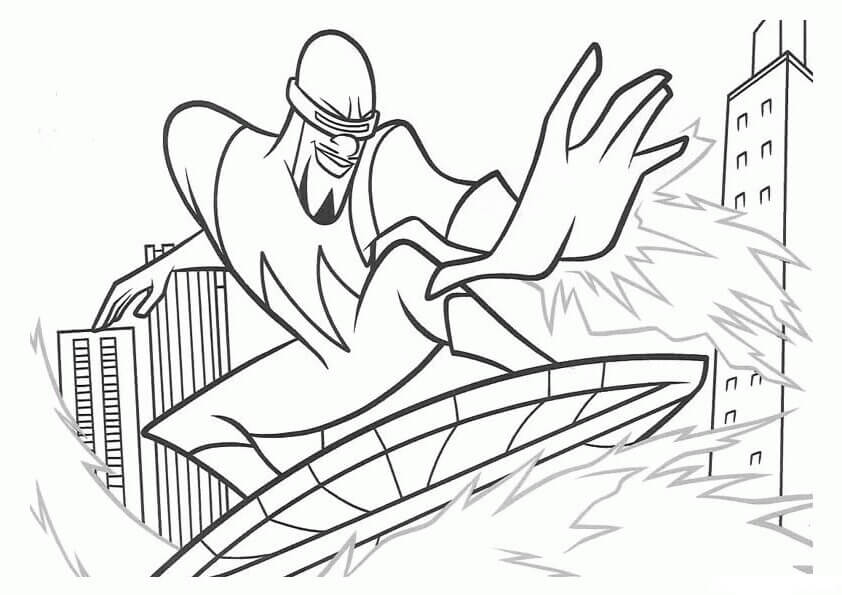 Dibujo de Hombre de Hielo de los Increibles para Colorear