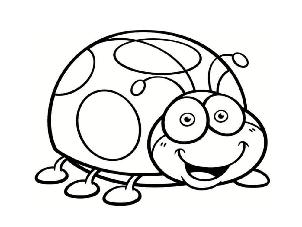 Dibujo de Mariquita Divertida para Colorear