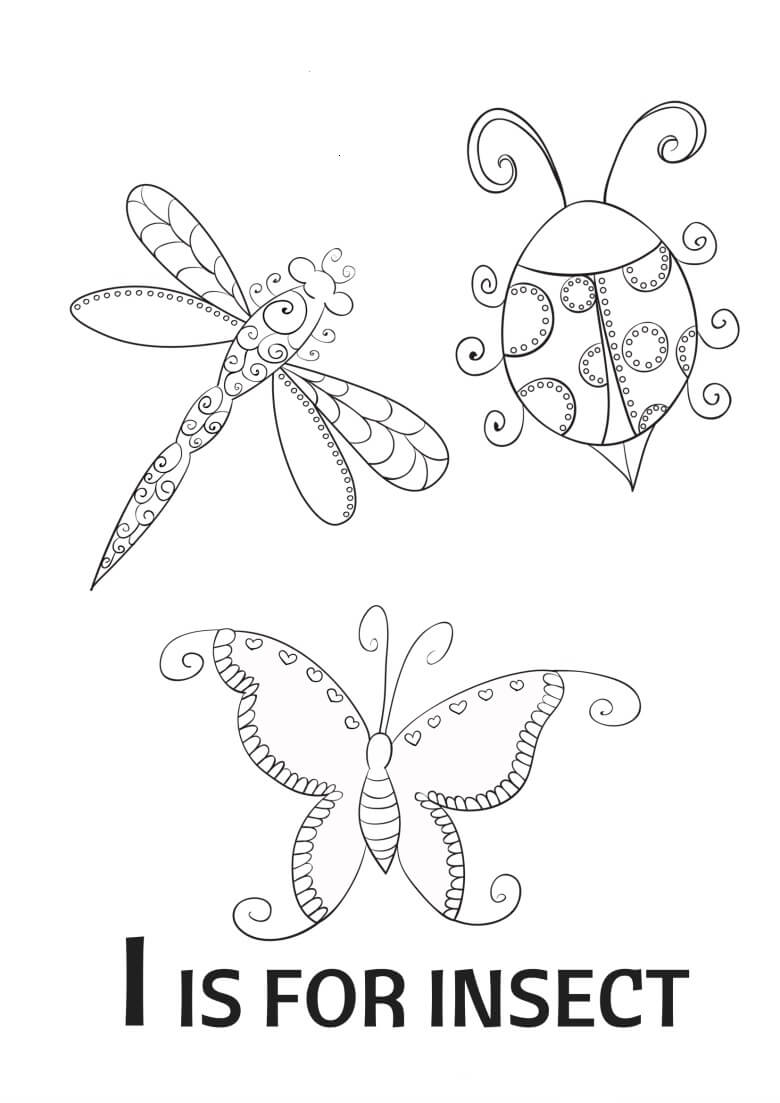 Dibujo de Yo Es para Insectos para Colorear