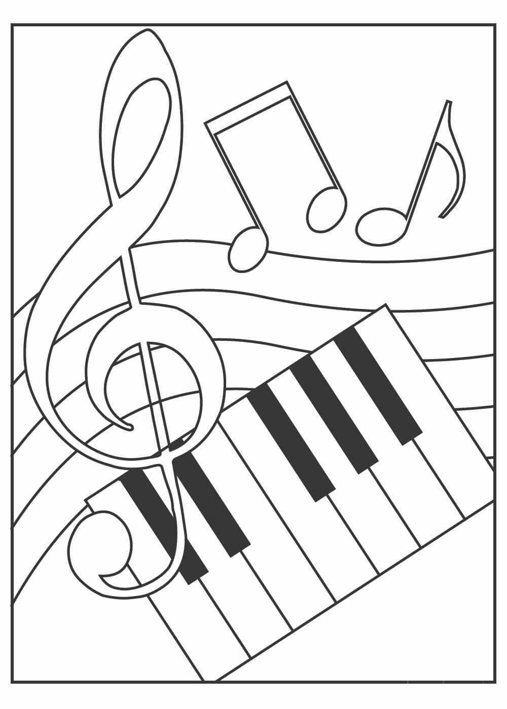 Dibujo de Gran Instrumento Musical para Colorear