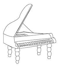 Dibujo de Hermoso Piano para Colorear