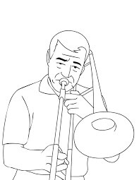 Dibujo de Hombre Tocando Instrumentos Musicales para Colorear
