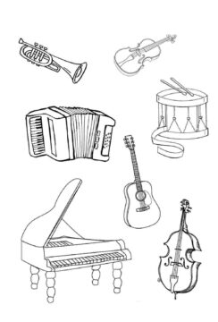 Dibujo de Instrumento Musical Perfecto para Colorear