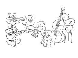 Dibujo de Oso Tocando Instrumento Musical para Colorear