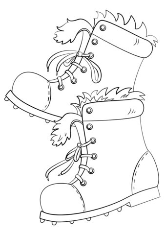 Dibujo de Botas de Invierno para Colorear