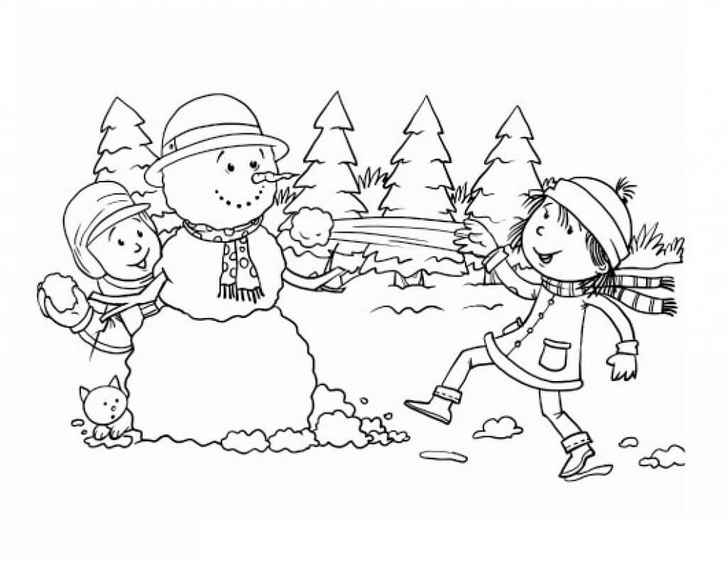 Dibujo de Escena de Invierno 3 para Colorear