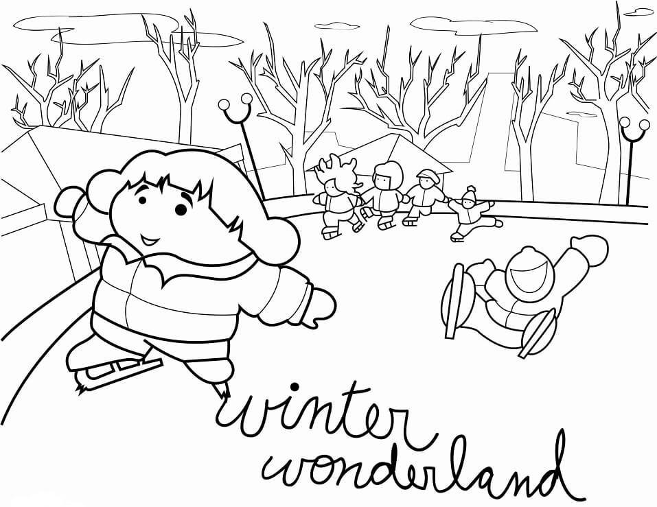 Dibujo de Escena de Invierno 4 para Colorear