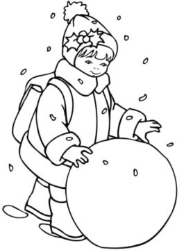 Dibujo de Pueblo en Invierno para Colorear