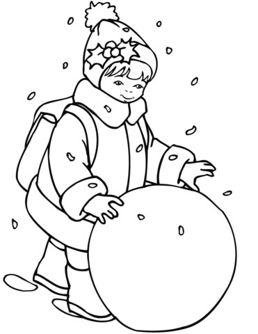 Dibujo de Pueblo en Invierno para Colorear