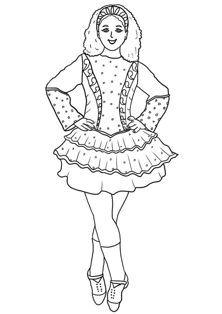 Dibujo de Danza Irlandesa para Colorear