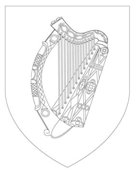 Dibujo de Escudo de Armas de Irlanda para Colorear