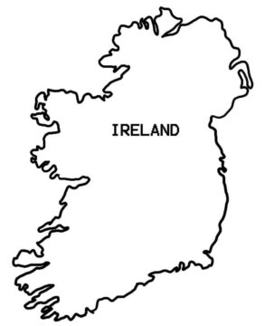 Dibujo de Mapa de Irlanda 1 para Colorear