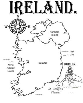 Dibujo de Mapa de Irlanda para Colorear