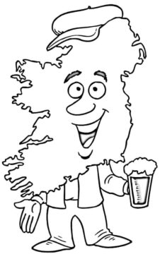 Dibujo de Mapa de Irlanda Hombre para Colorear