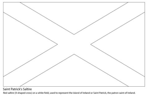 Dibujo de Saltire de San Patricio para Colorear