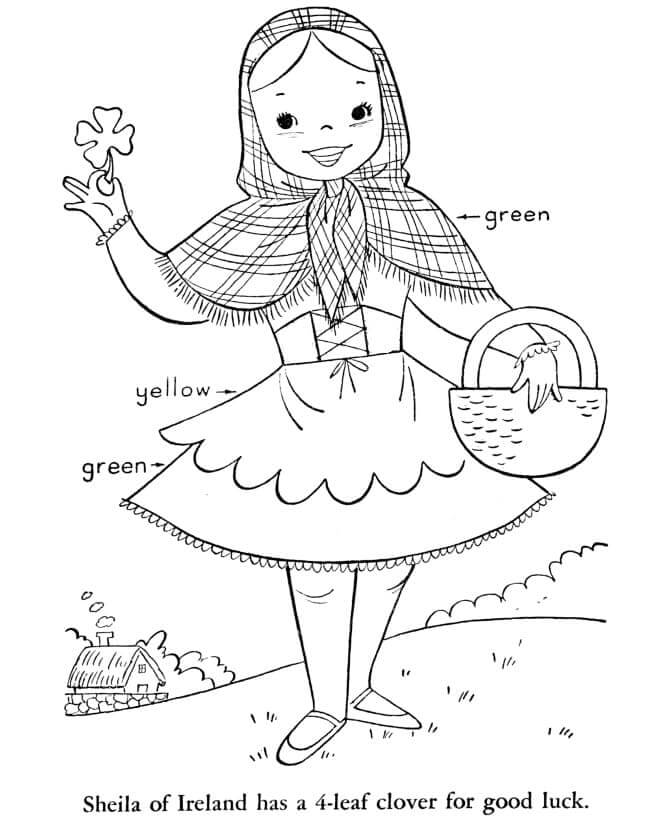 Dibujo de Shelia de Irlanda para Colorear