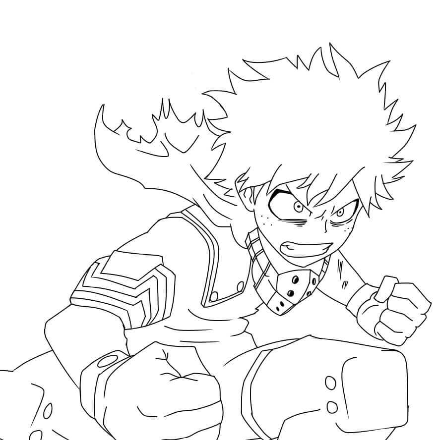 Dibujo de Deku Enojado para Colorear