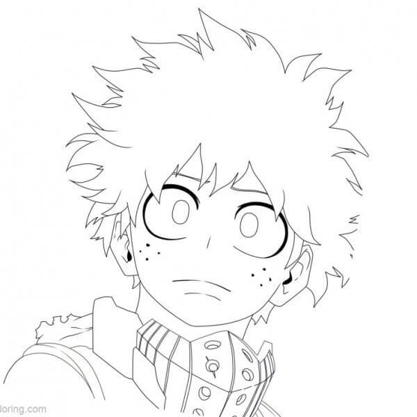 Dibujo de Deku Triste para Colorear