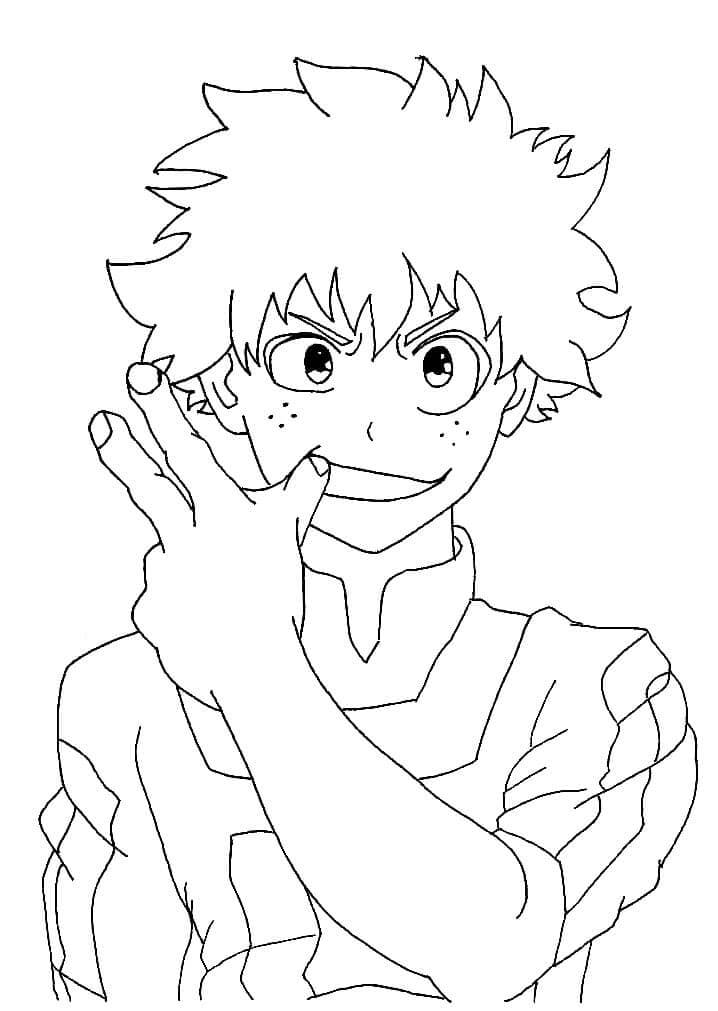 Dibujo de Impresionante Deku para Colorear