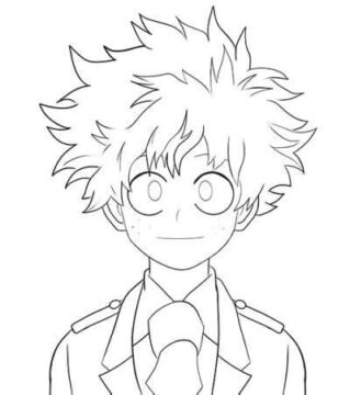 Dibujo de Rostro Deku básico para Colorear