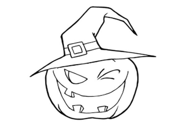 Dibujo de Bruja de Jack o Lantern para Colorear