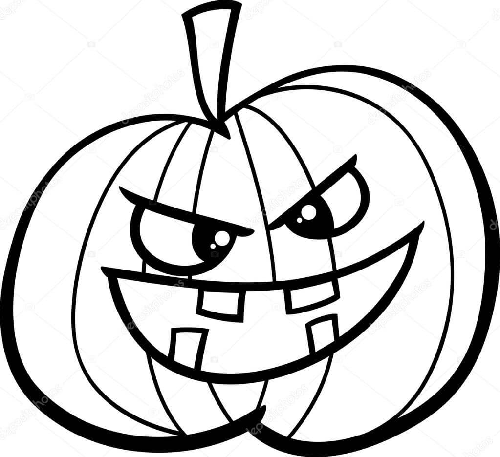 Dibujo de Animados de Jack o Lantern para Colorear