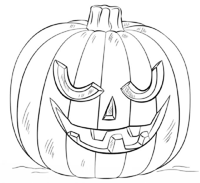 Dibujo de Jack o Lantern Divertido para Colorear