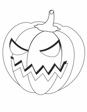 Dibujo de Jack o Lantern Enojado para Colorear