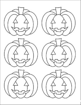 Dibujo de Seis Jack o Lantern para Colorear