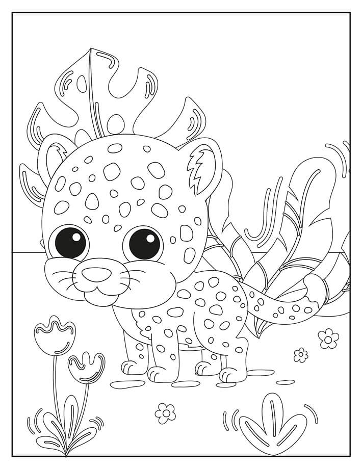 Dibujo de Bebé Jaguar para Colorear