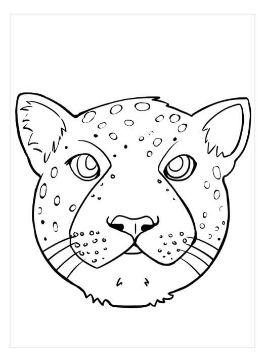 Dibujo de Cabeza de Jaguar para Colorear