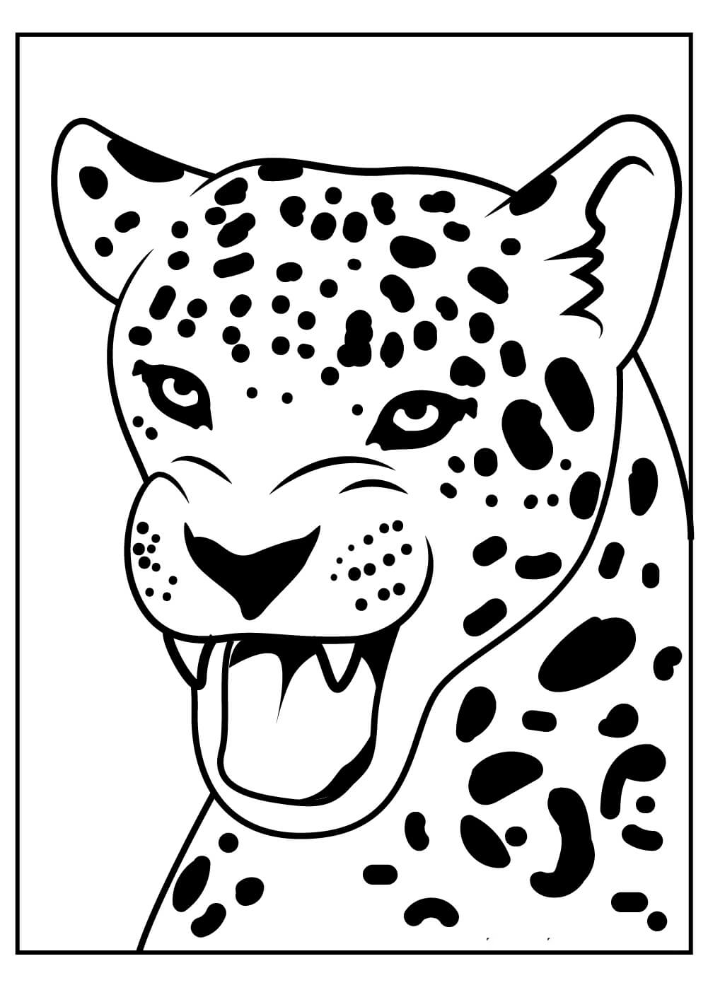 Dibujo de Cara de Jaguar para Colorear