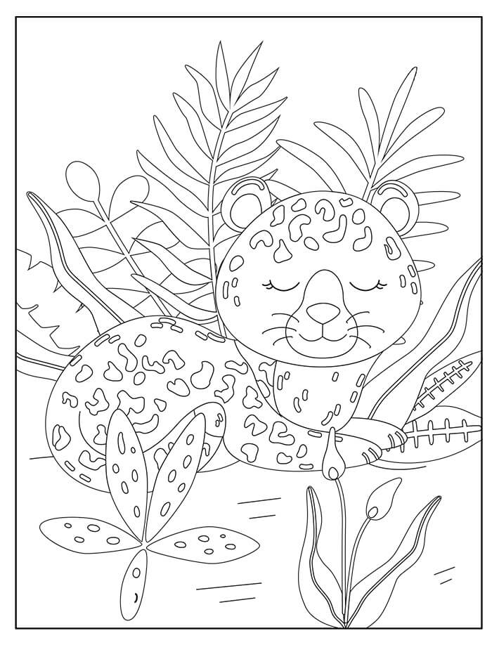 Dibujo de Hojas de Jaguar para Colorear