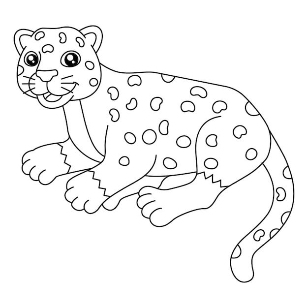 Dibujo de Jaguar de Dibujos Animados para Colorear