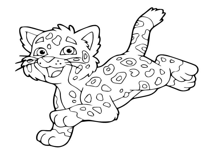 Dibujo de Jaguar Divertido para Colorear