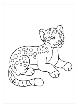Dibujo de Pequeño Jaguar Reclinado para Colorear