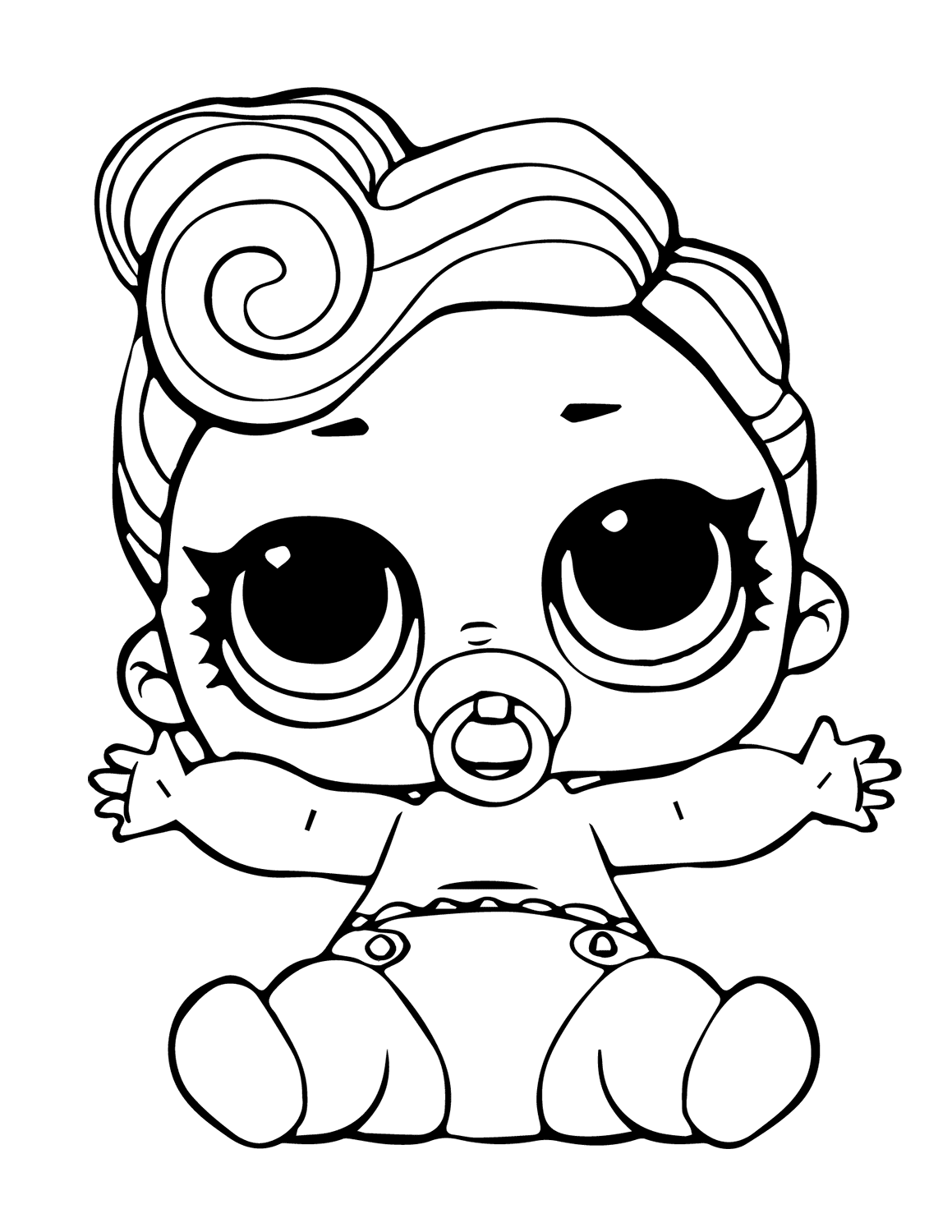 Dibujo de La muñeca Peque o Reina Jajaja para Colorear