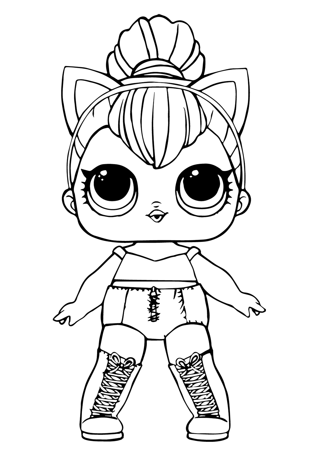 Dibujo de Mu Eca Gatito Reina Jajaja para Colorear